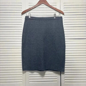 Banana Republic Blue Cotton Knot Zig Zag Geometric Patterned Pencil Skirt 6